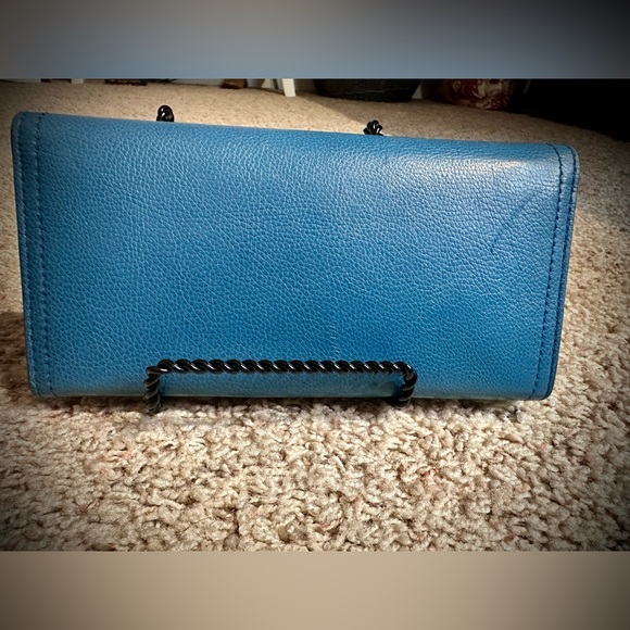 Prada Teal Leather Wallet with Bow Accent - Picture 2 of 11